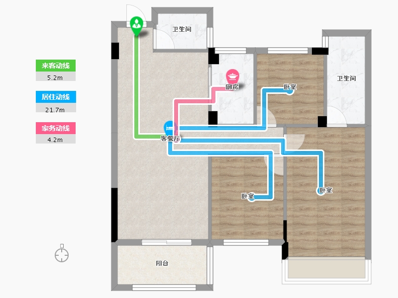 湖北省-宜昌市-锦昌春风十里-84.14-户型库-动静线