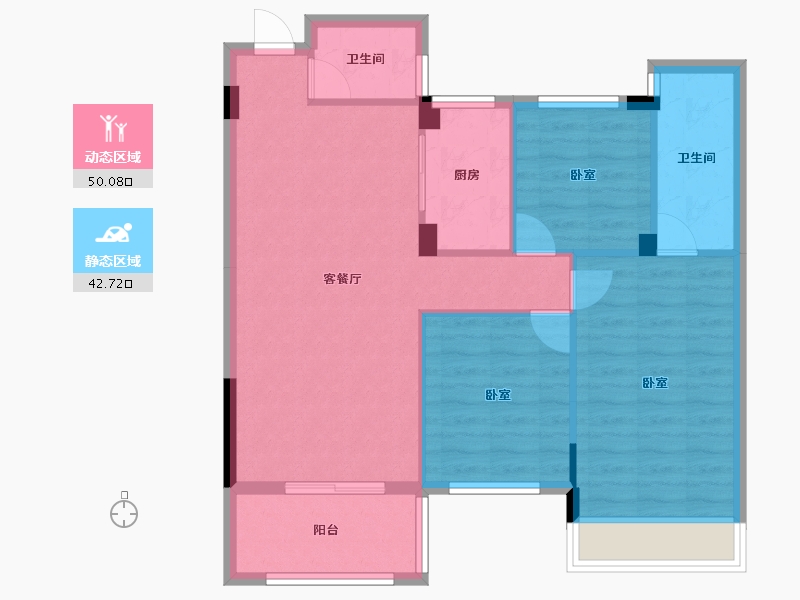 湖北省-宜昌市-锦昌春风十里-84.14-户型库-动静分区