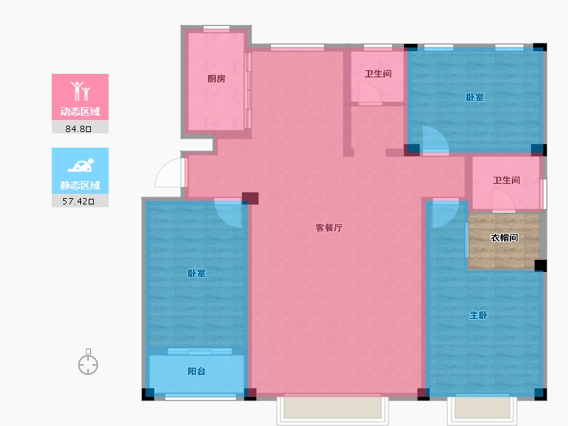 山东省-东营市-金辰胜泰花苑-133.09-户型库-动静分区