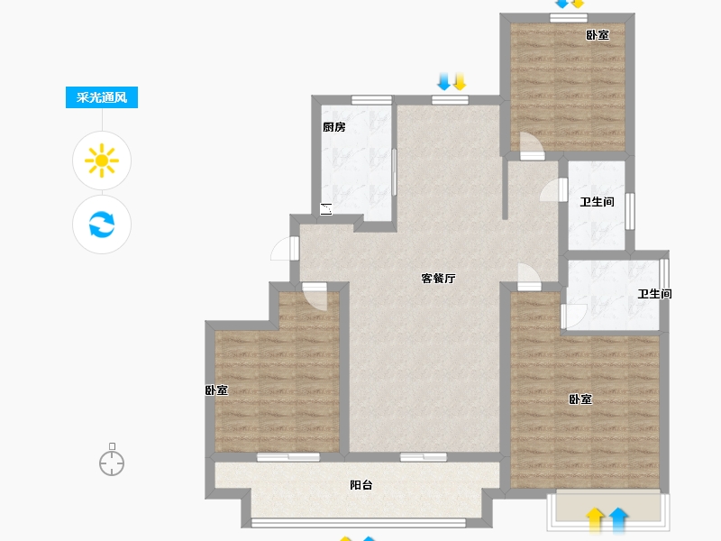 河南省-驻马店市-龙湖美景-101.21-户型库-采光通风