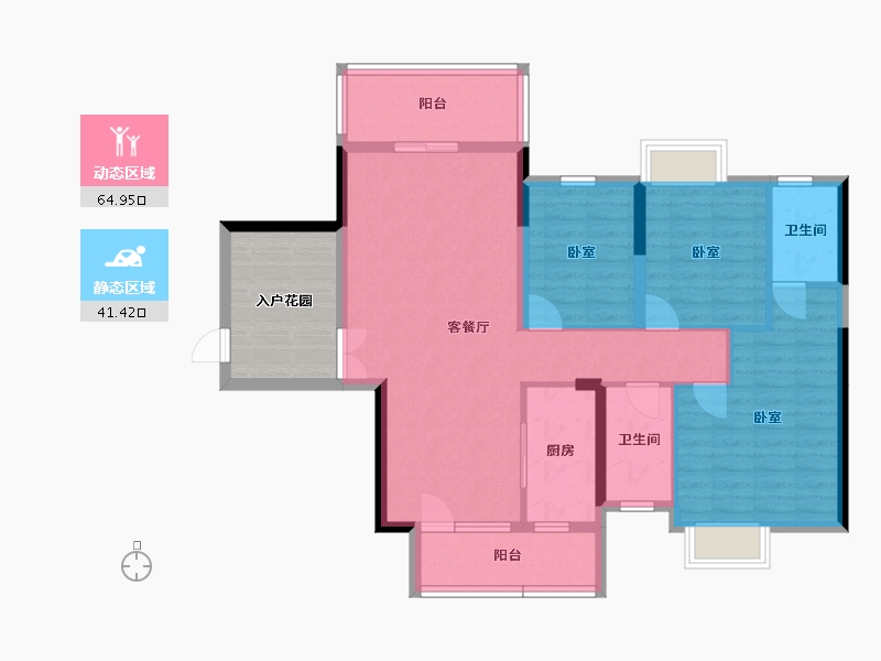 湖南省-湘潭市-银港国际-103.87-户型库-动静分区