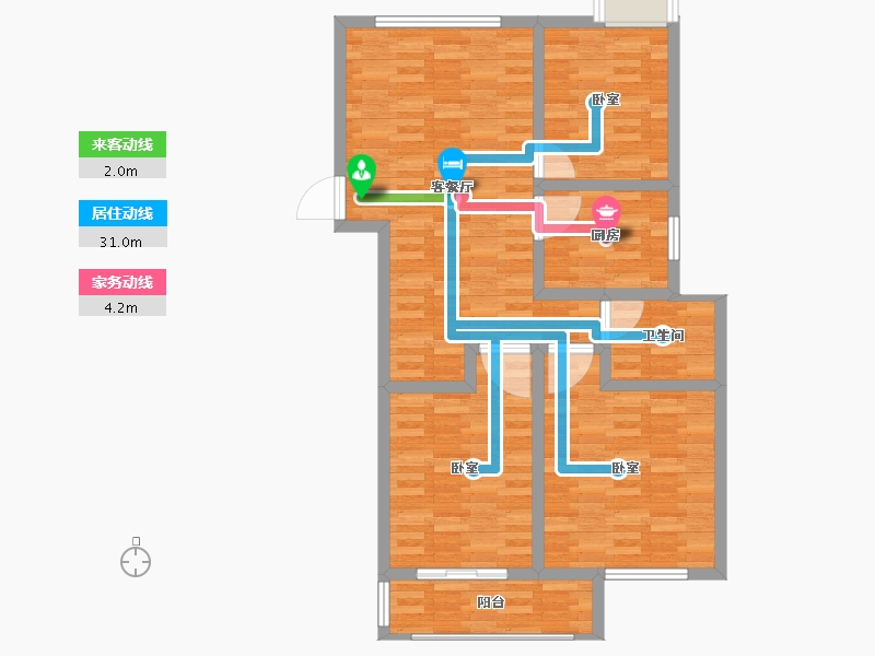 江苏省-宿迁市-美林尚东壹号-88.51-户型库-动静线