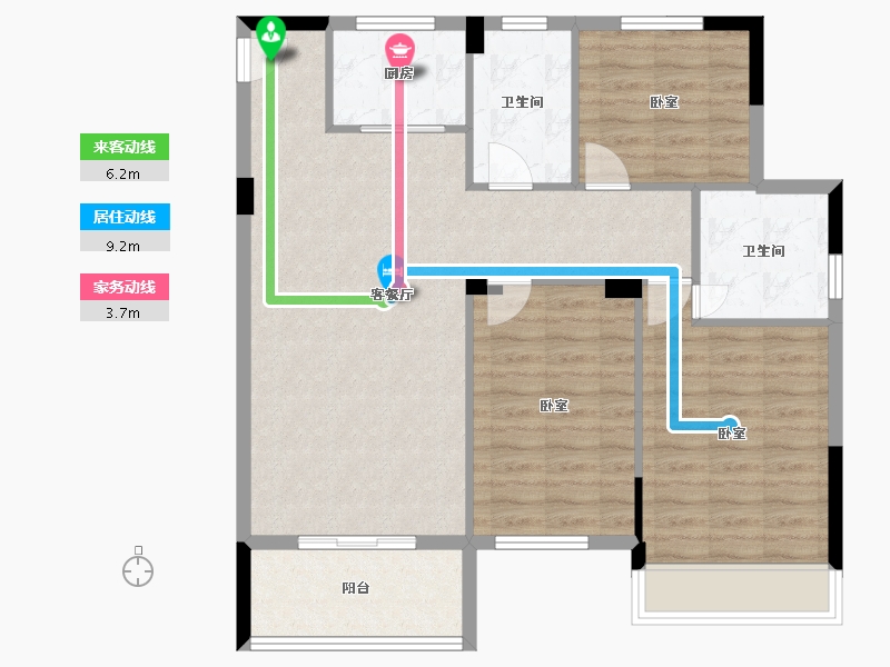 湖北省-宜昌市-锦昌春风十里-92.48-户型库-动静线