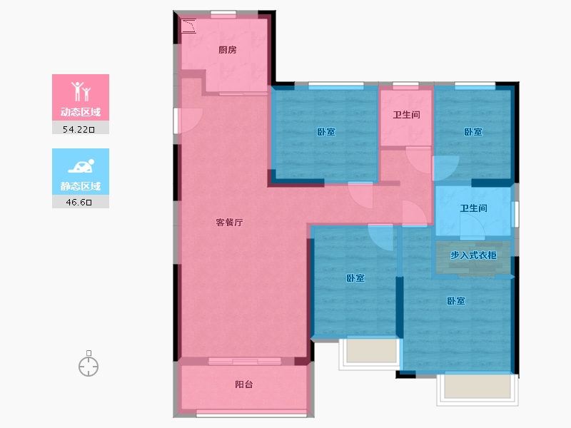 湖北省-武汉市-海伦堡汉江府-89.77-户型库-动静分区