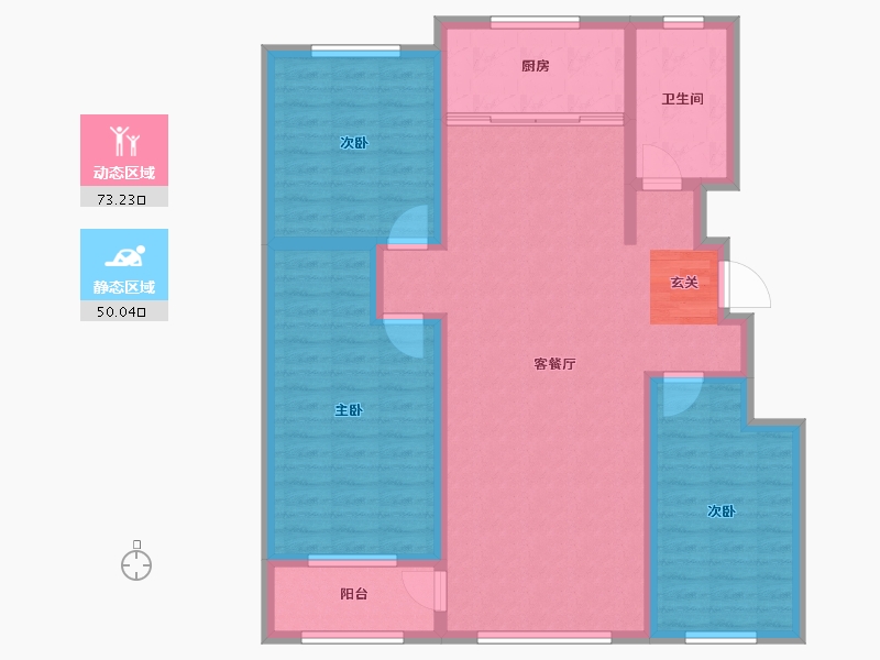 山东省-淄博市-学府雅苑-111.00-户型库-动静分区