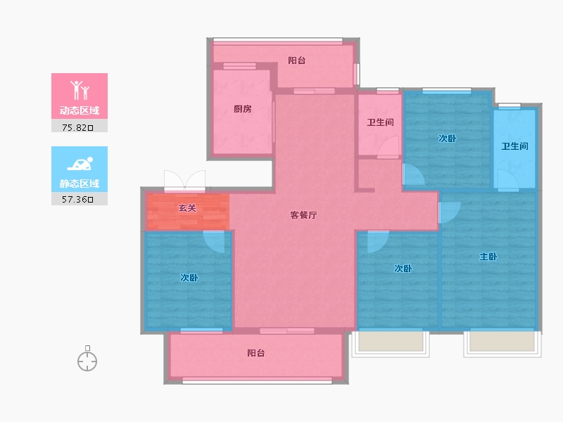 安徽省-滁州市-蓝城明光诚园-121.02-户型库-动静分区