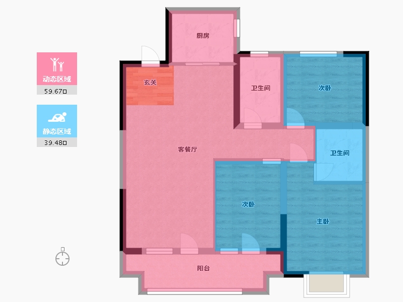 山东省-潍坊市-万特公馆-88.20-户型库-动静分区