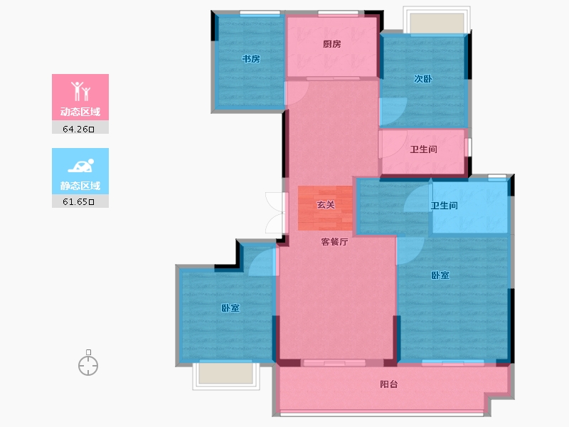 湖北省-武汉市-中建锦绣楚城-114.01-户型库-动静分区