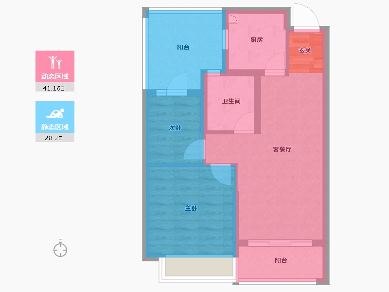 山东省-淄博市-淄博恒大御澜庭-61.27-户型库-动静分区