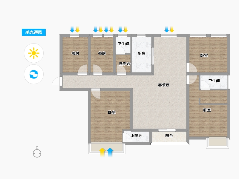 河南省-许昌市-大众紫气城-122.00-户型库-采光通风