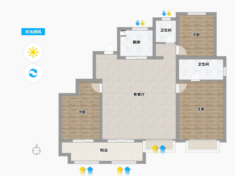 山东省-济南市-新城悦隽-116.30-户型库-采光通风