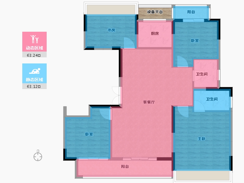 河南省-南阳市-常绿卧龙府-116.00-户型库-动静分区