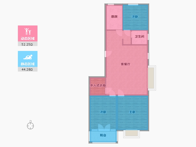 山东省-潍坊市-邦泰·天璞-87.04-户型库-动静分区