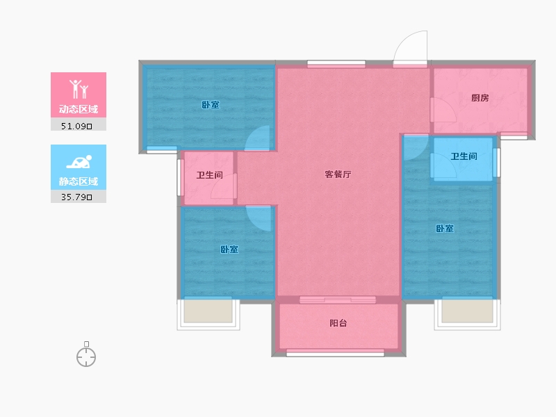 湖北省-孝感市-东方·状元成-79.18-户型库-动静分区