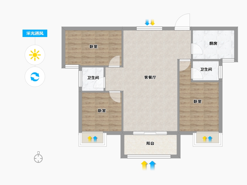 湖北省-孝感市-东方·状元成-79.18-户型库-采光通风