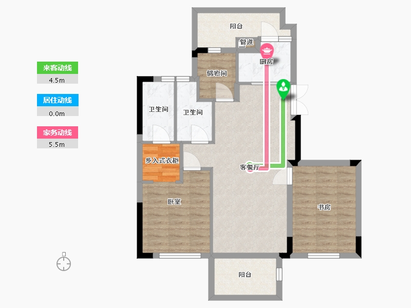 湖北省-武汉市-海伦堡汉江府-78.00-户型库-动静线