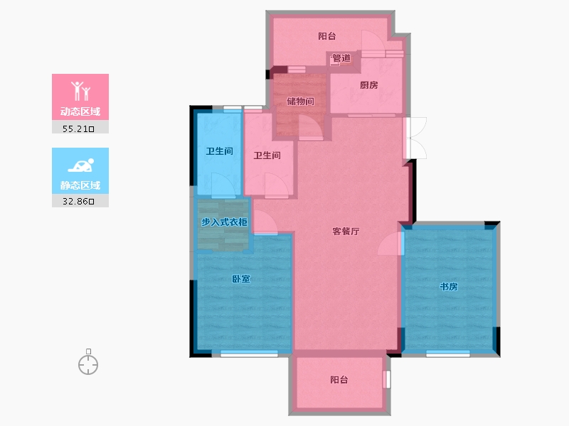 湖北省-武汉市-海伦堡汉江府-78.00-户型库-动静分区