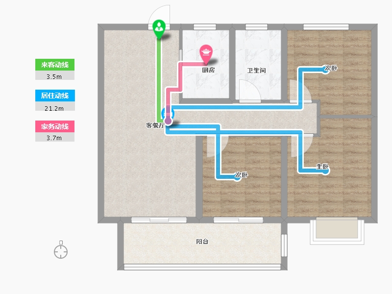 山东省-济南市-祥生西江樾-85.26-户型库-动静线