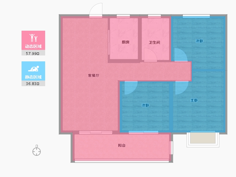 山东省-济南市-祥生西江樾-85.26-户型库-动静分区