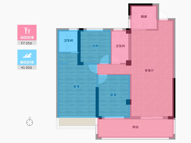 湖北省-黄冈市-泰禾富·凤凰府-88.83-户型库-动静分区