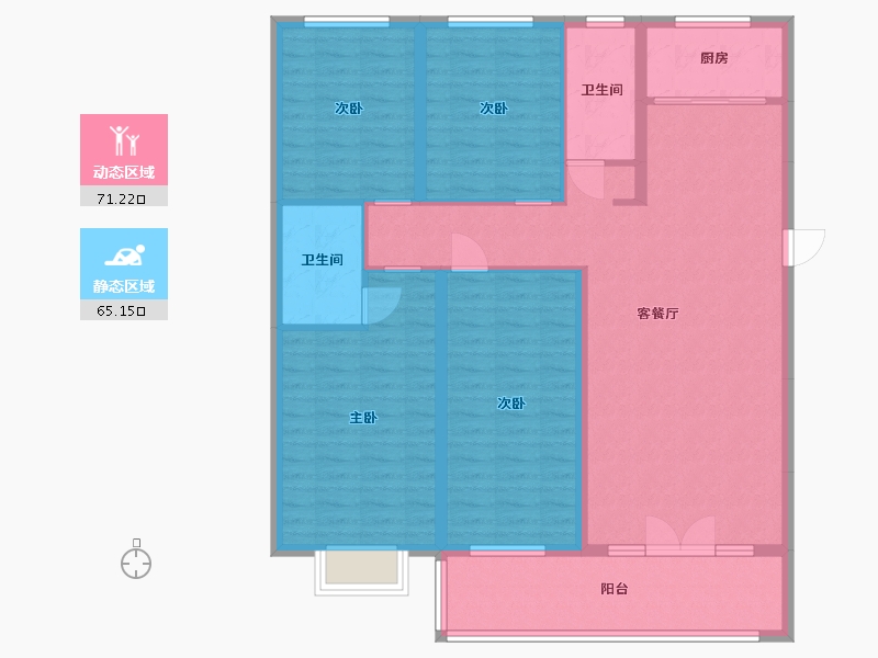 山东省-潍坊市-邦泰·天璞-122.97-户型库-动静分区