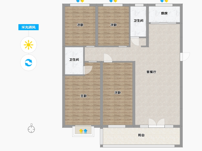 山东省-潍坊市-邦泰·天璞-122.97-户型库-采光通风