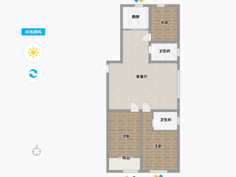 山东省-潍坊市-金帝惠贤府-105.99-户型库-采光通风