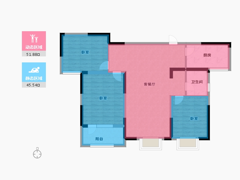 山东省-济宁市-亿丰壹品轩-87.00-户型库-动静分区