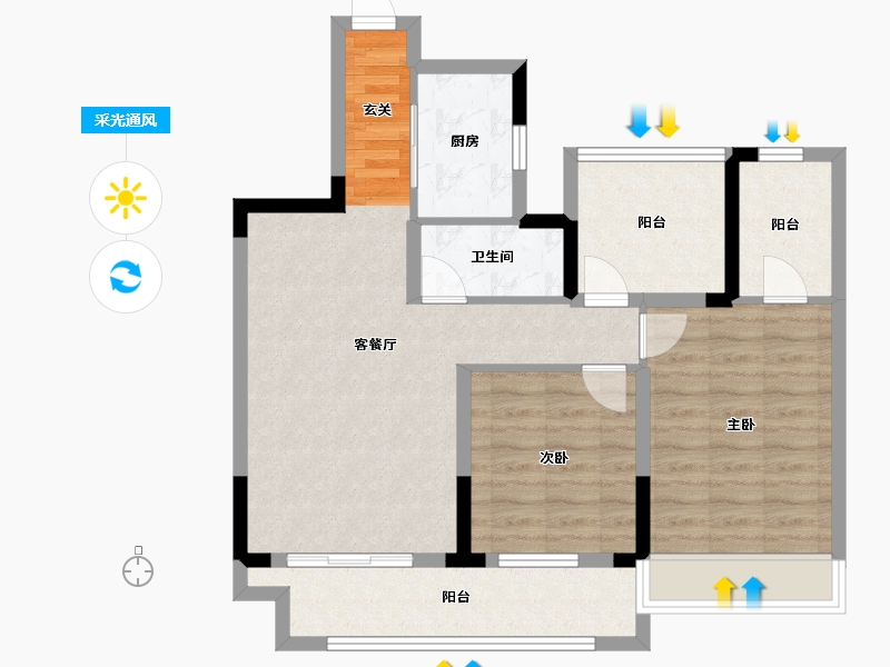 安徽省-滁州市-城市之星-80.50-户型库-采光通风