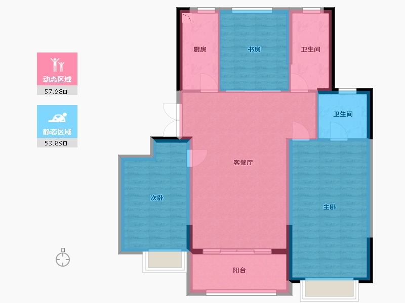 山东省-潍坊市-宏帆广场-101.60-户型库-动静分区