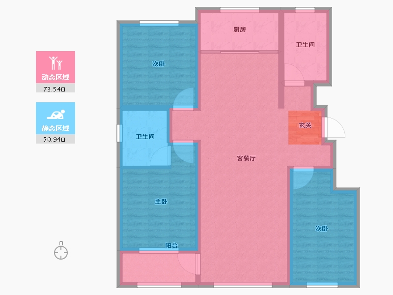 山东省-淄博市-学府雅苑-112.01-户型库-动静分区