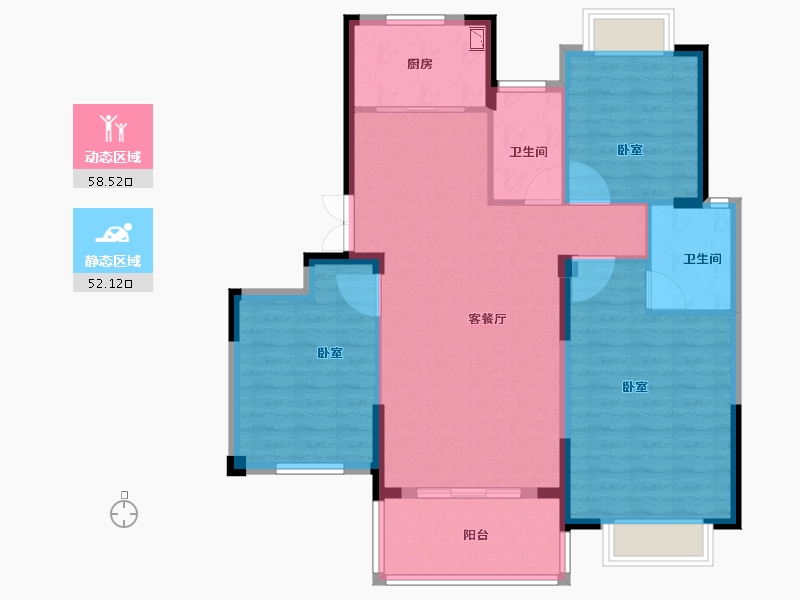 湖北省-黄冈市-凤鸣九方城-100.33-户型库-动静分区