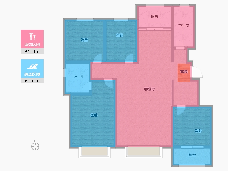 山东省-淄博市-学府雅苑-118.00-户型库-动静分区