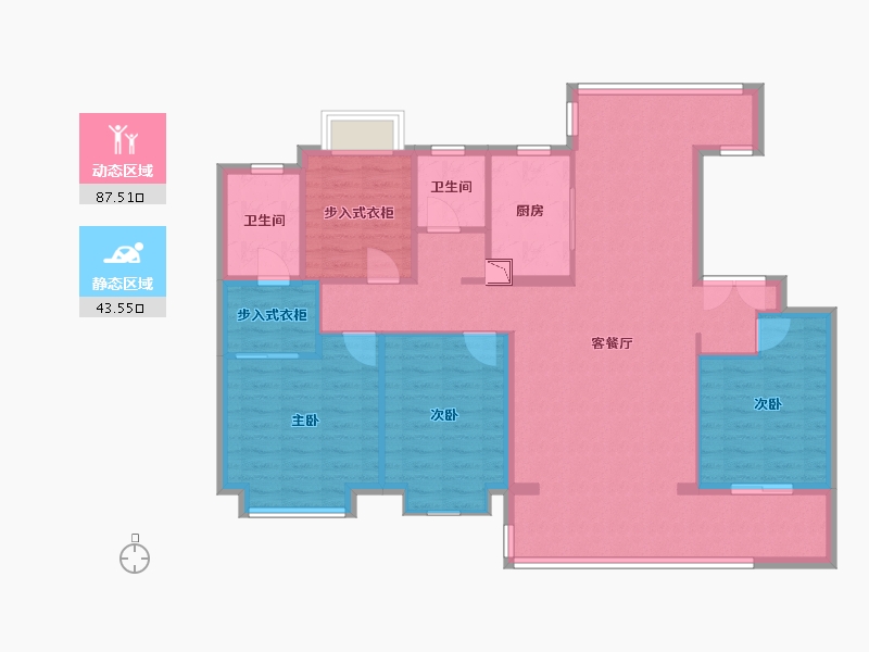 江苏省-南通市-中南熙悦-118.98-户型库-动静分区