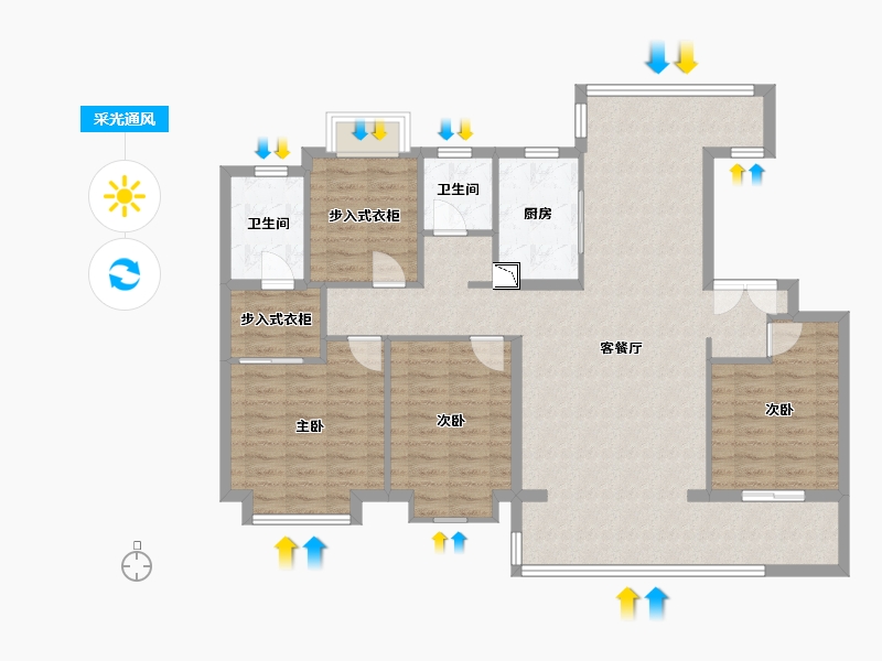 江苏省-南通市-中南熙悦-118.98-户型库-采光通风