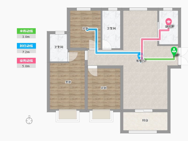 山东省-潍坊市-宏帆广场-85.69-户型库-动静线