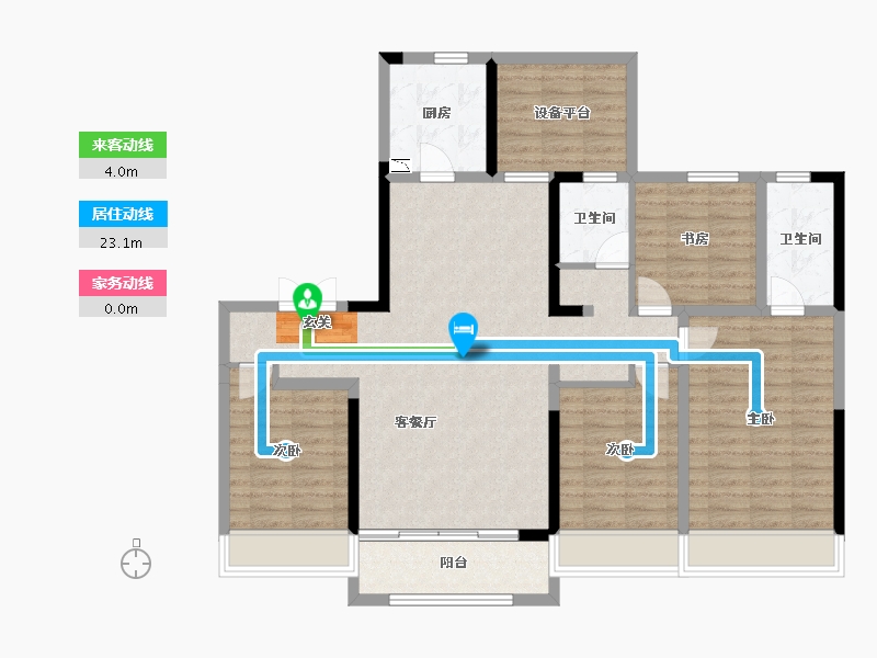 山东省-淄博市-璀璨珑府-115.49-户型库-动静线