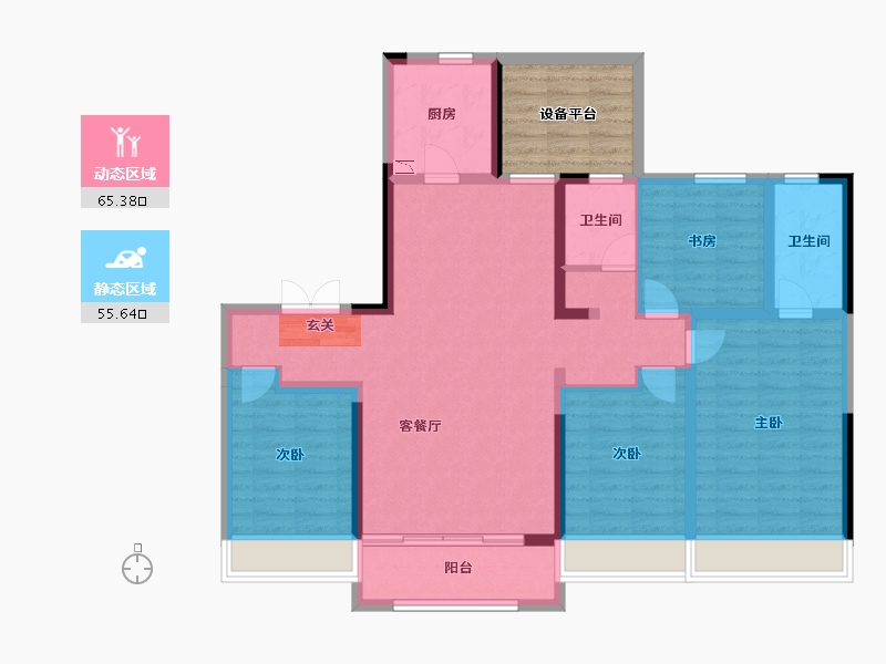 山东省-淄博市-璀璨珑府-115.49-户型库-动静分区