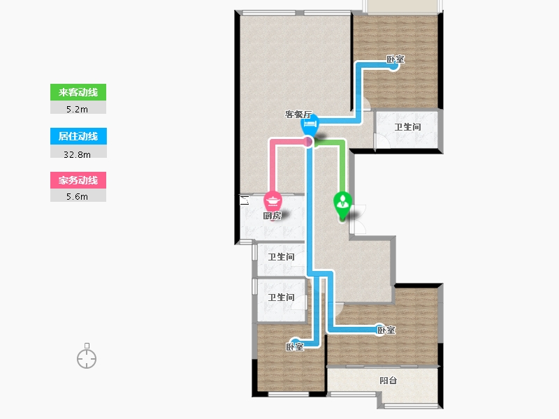 湖南省-株洲市-湘江公馆-155.93-户型库-动静线