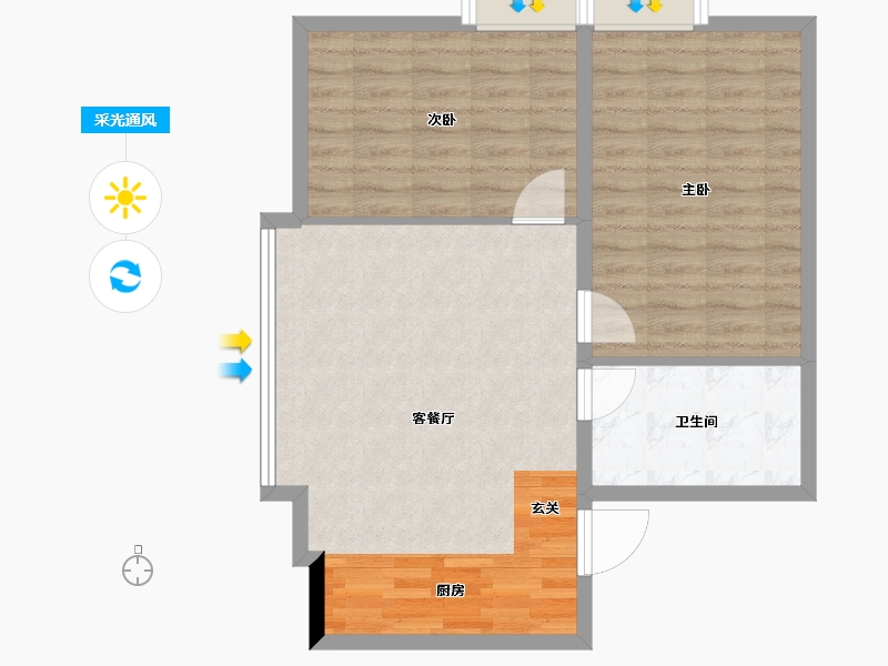 山东省-淄博市-檀林新领域-72.00-户型库-采光通风