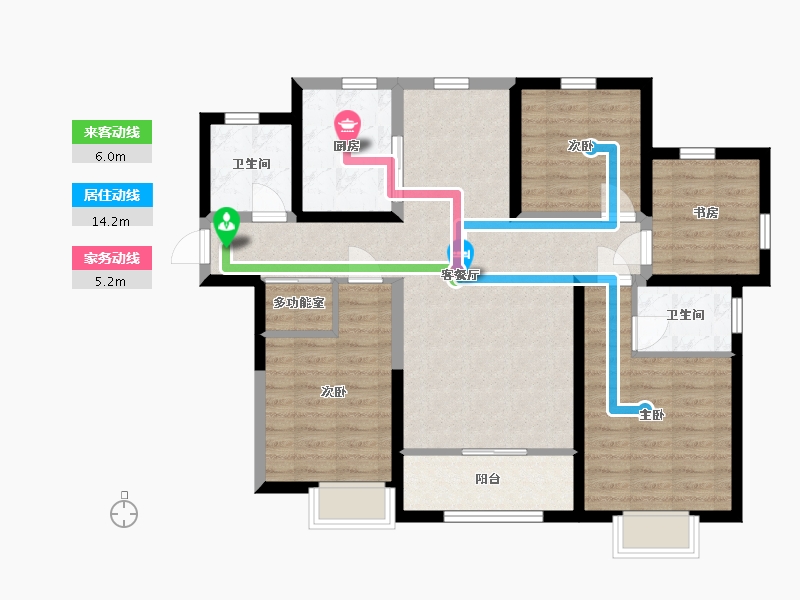 山东省-临沂市-卓新天悦城-95.88-户型库-动静线