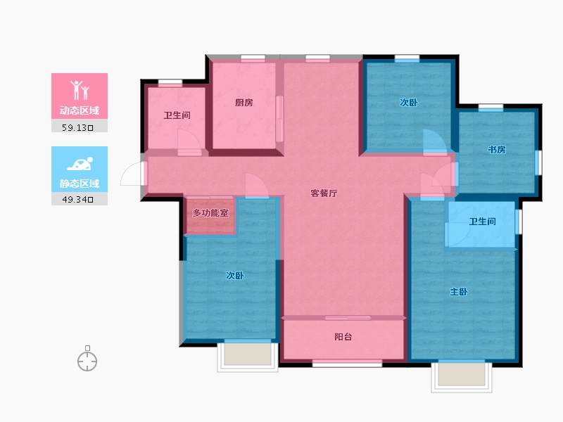 山东省-临沂市-卓新天悦城-95.88-户型库-动静分区