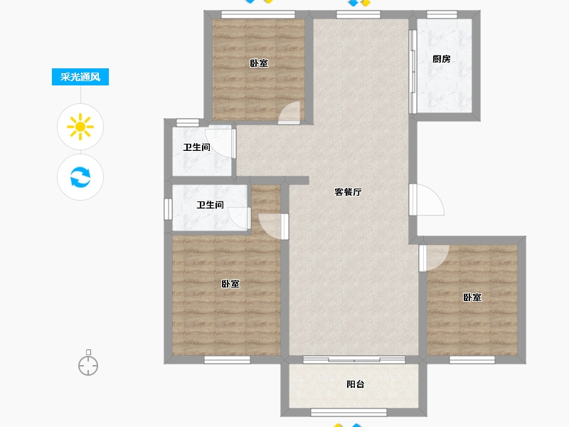 山东省-德州市-燕鲁生态城-95.89-户型库-采光通风