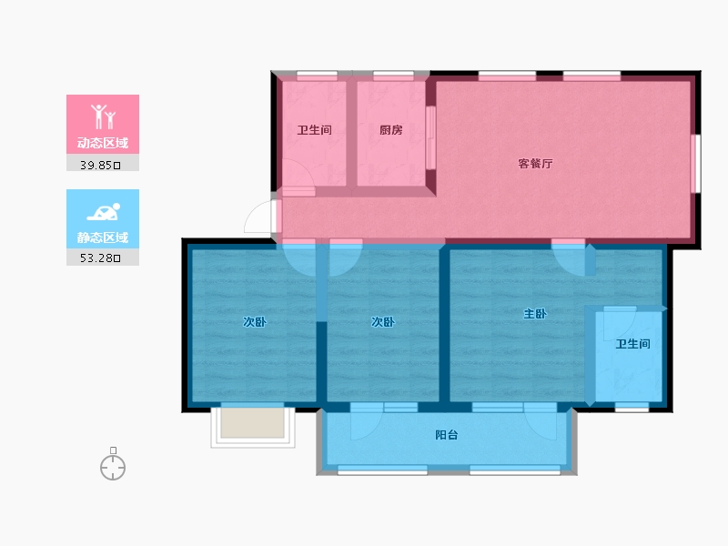 山东省-威海市-迪尚悦海名居-81.57-户型库-动静分区