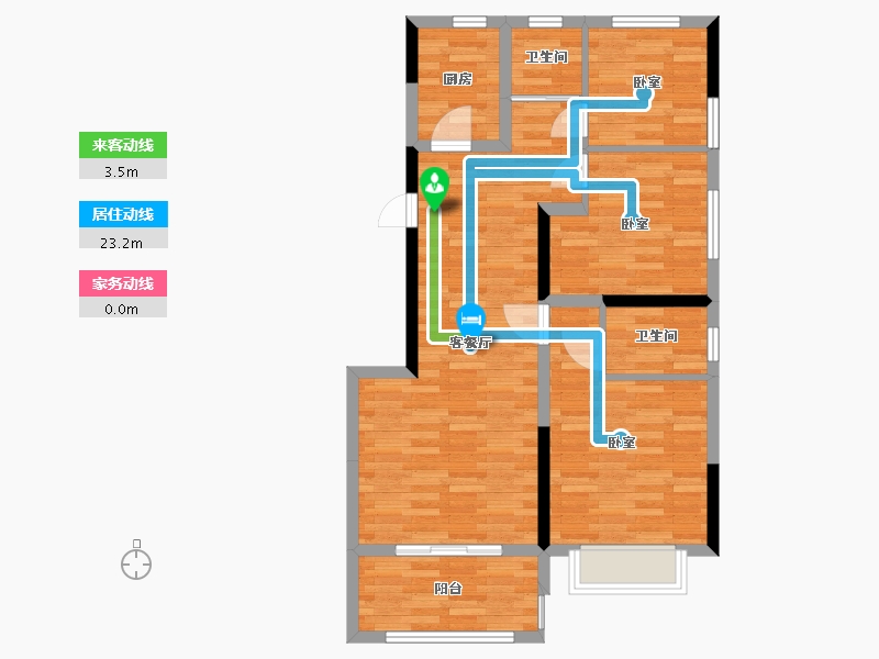 河南省-郑州市-浩创•梧桐茗筑-78.00-户型库-动静线