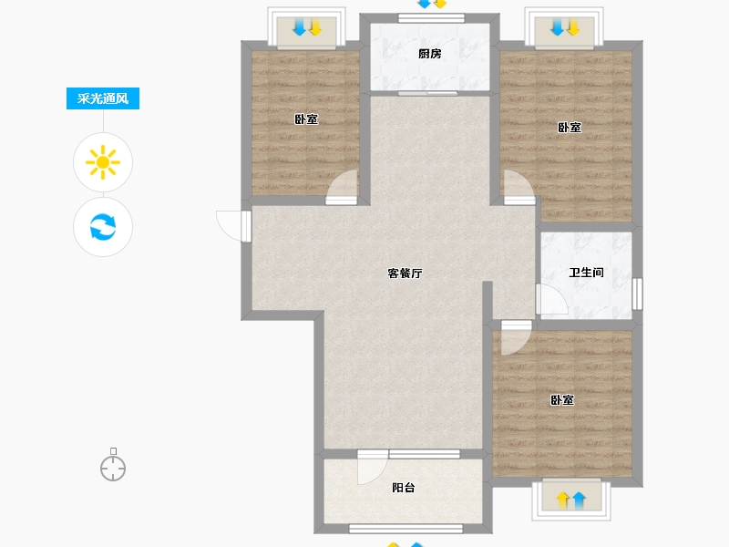 山东省-济宁市-红星瑞马世家-96.01-户型库-采光通风