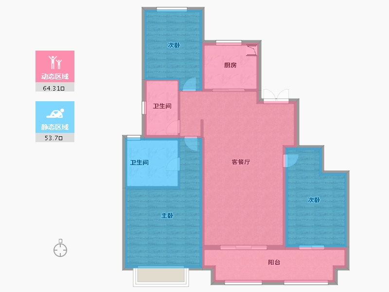 山东省-济南市-新城悦隽-106.00-户型库-动静分区