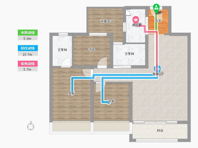 山东省-淄博市-璀璨珑府-93.89-户型库-动静线