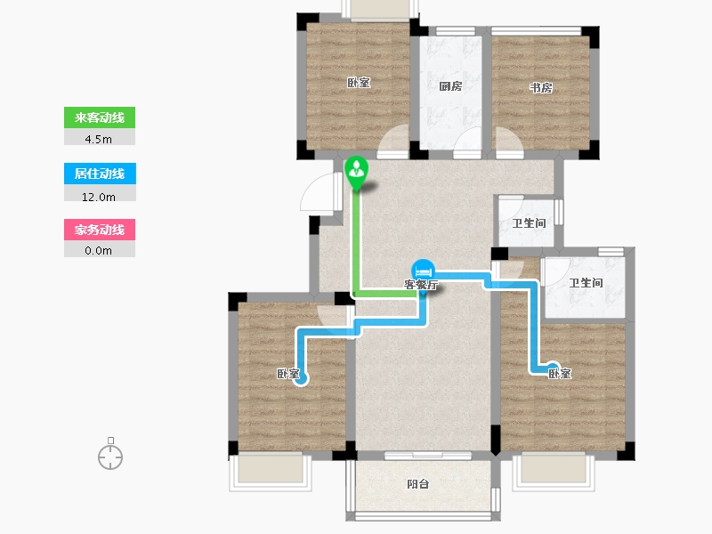 浙江省-金华市-新纪元臻园-93.00-户型库-动静线