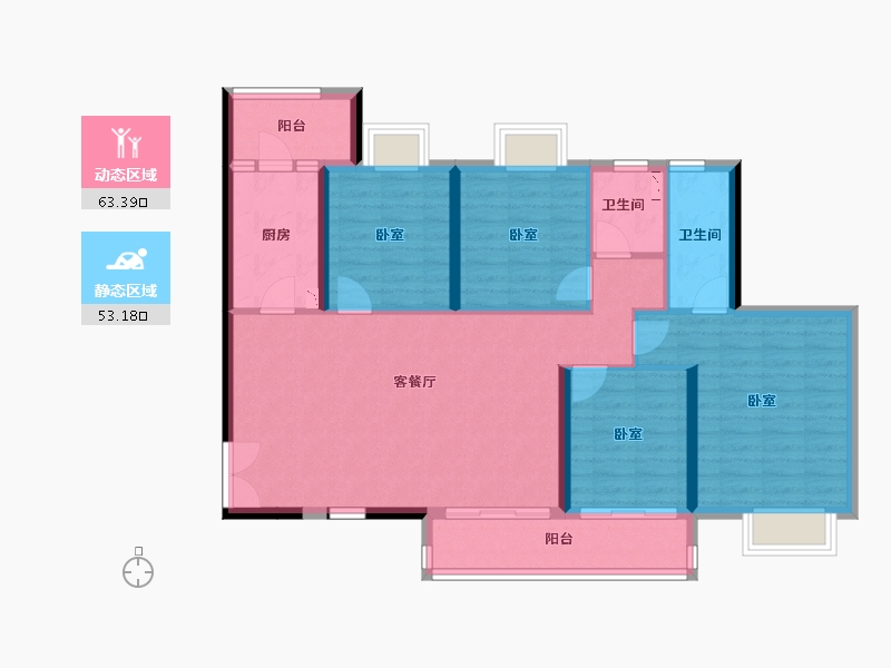 湖北省-襄阳市-融侨城·融侨悦府-104.95-户型库-动静分区